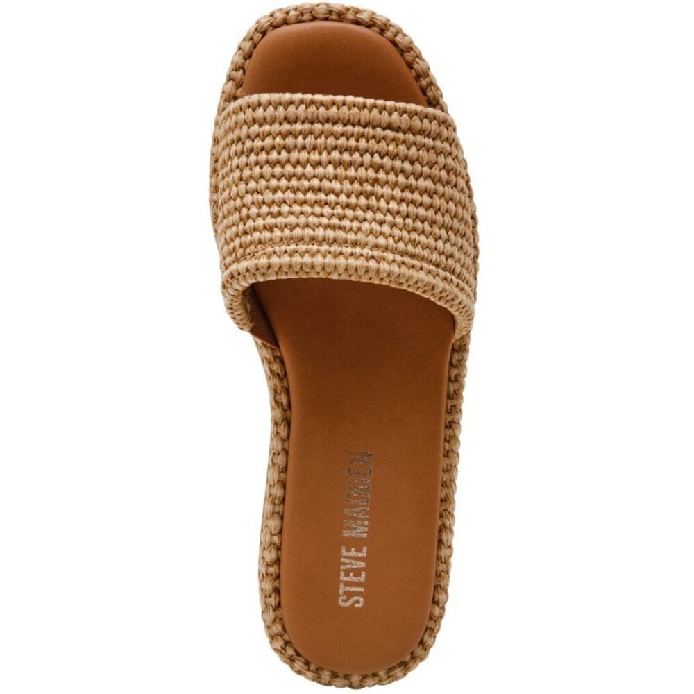 Steve Madden Women's Boardwalk Espadrille Slide Sandals Natural Raffia Size 10 - Picture 4 of 5